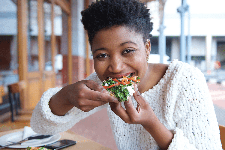 woman practicing the principles of intuitive eating