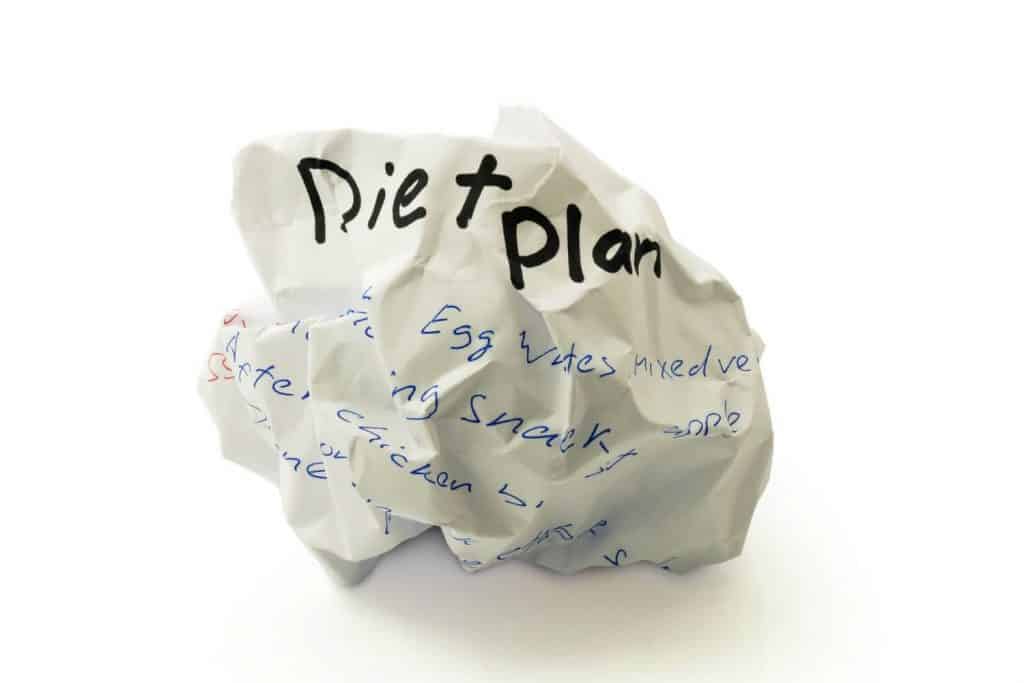 image of wadded up paper with diet plan