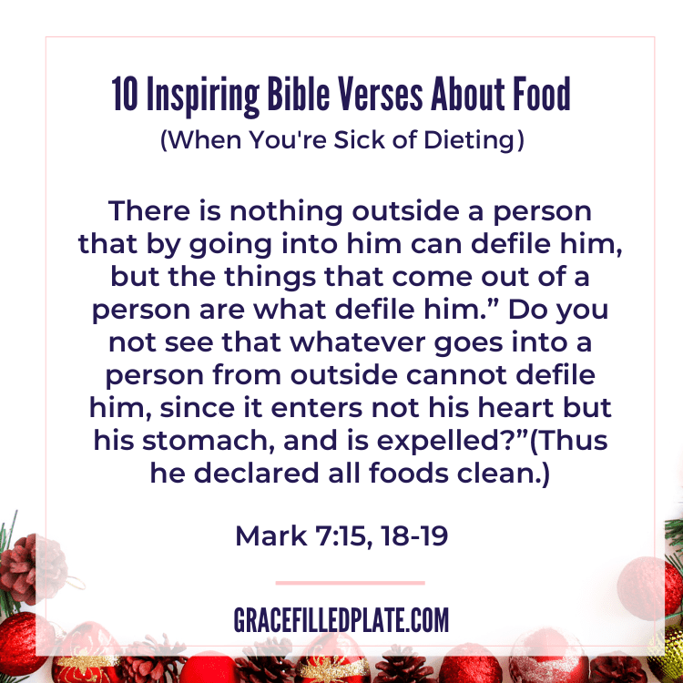 bible verses about food; Mark 7:15, 18-19